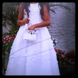 White Flower girl Dress